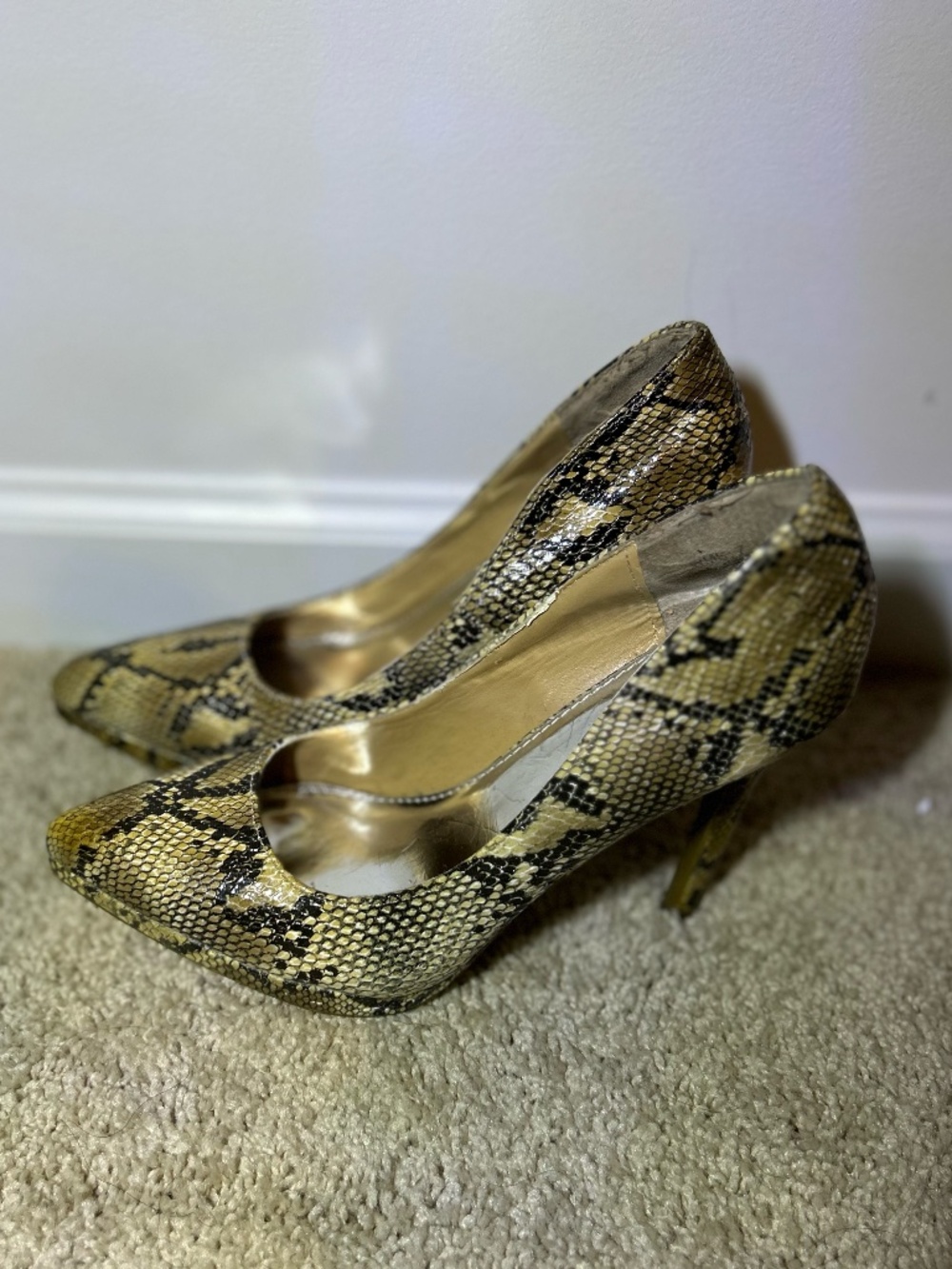 Snake Print Platform Stiletto Heels Size 7